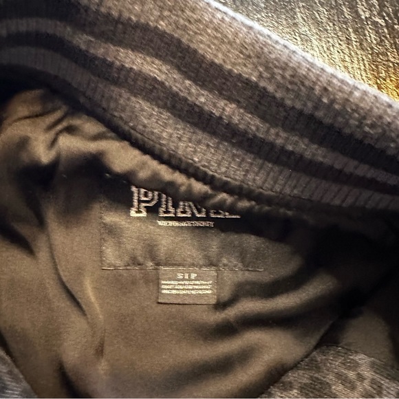 Retro PINK Small Gray Varsity Jacket Look Bedazzled Y2K Animal Peint - Picture 5 of 7